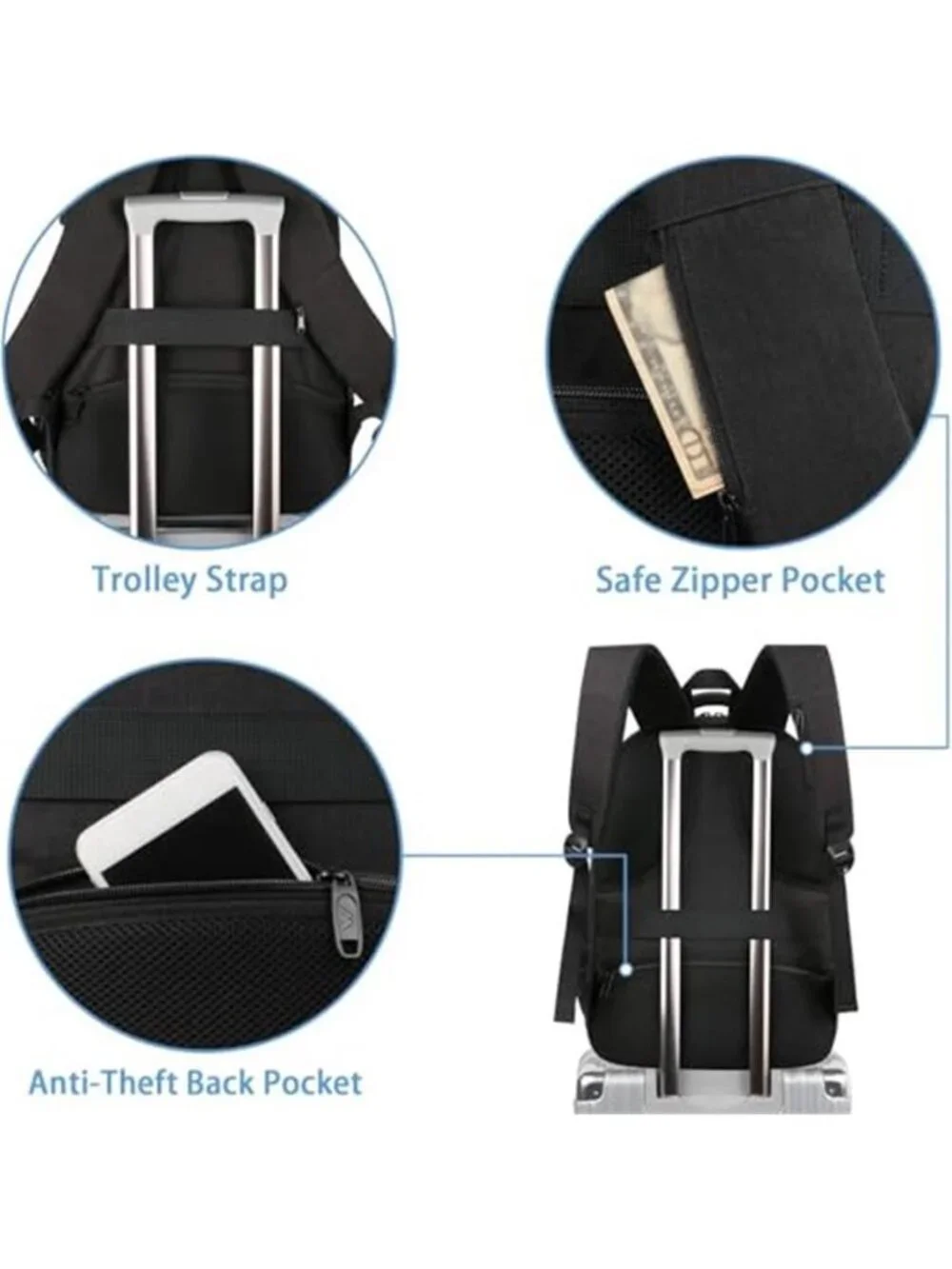 Travel Backpack TSA Expandable 17 Inch Laptop Carry On Anti Theft Waterproof